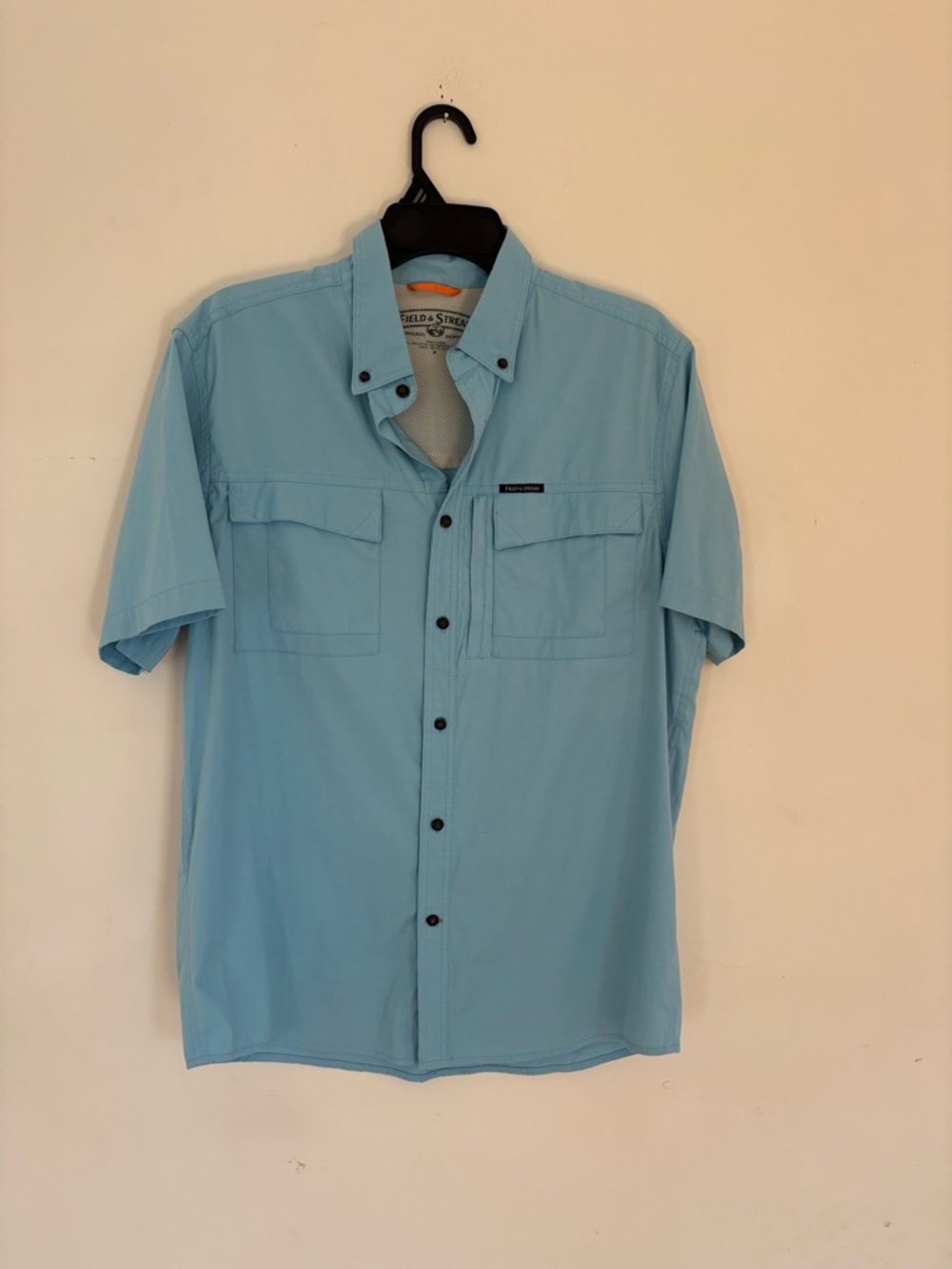 Field & Stream Blue Fishing Shirt Mens Medium Lightweight Outdoor Button Up
